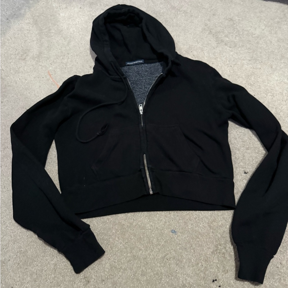 Brandy Melville Black Zip-Up Hoodie